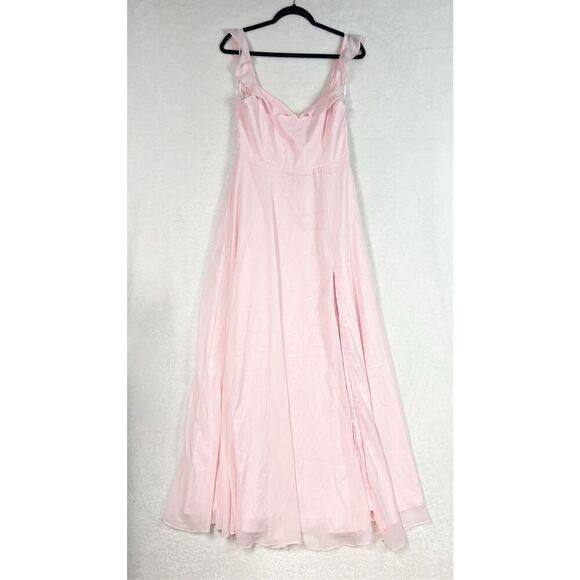 Lulus Dreamy Admiration Light Pink Ruffled Maxi Dress Size L NWT - Picture 5 of 9